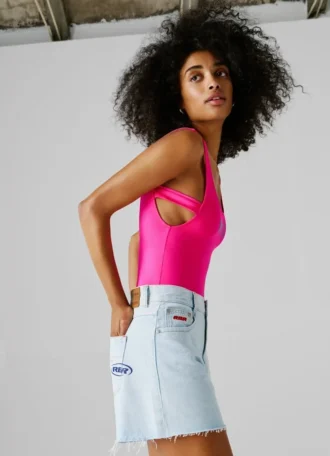 A-Linien-Shorts aus festem Denim
