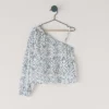 Asymmetrische Bluse mit Blumenprint