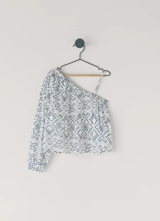 Asymmetrische Bluse mit Blumenprint