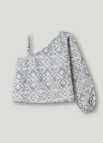 Asymmetrische Bluse mit Blumenprint
