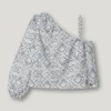 Asymmetrische Bluse mit Blumenprint