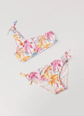 Asymmetrischer Bikini im Tropen-Look