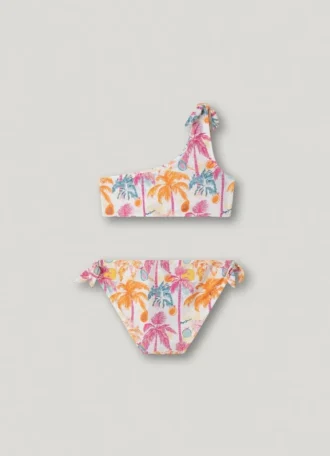 Asymmetrischer Bikini im Tropen-Look