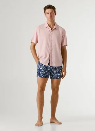 Badeshorts mit Blattmuster