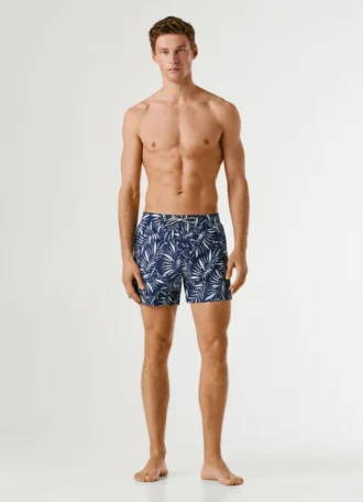 Badeshorts mit Blattmuster