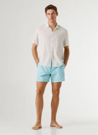 Badeshorts mit durchgehendem Monogramm