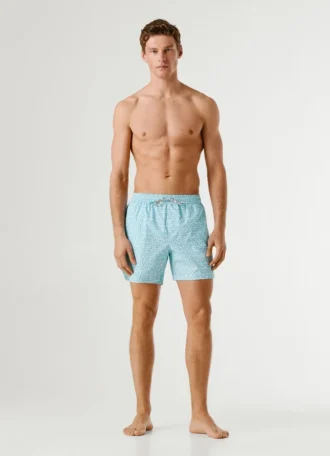 Badeshorts mit durchgehendem Monogramm