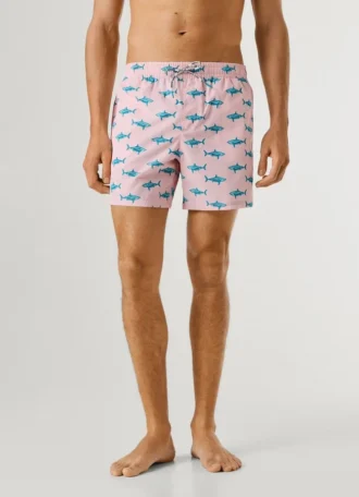 Badeshorts mit Hai-Print