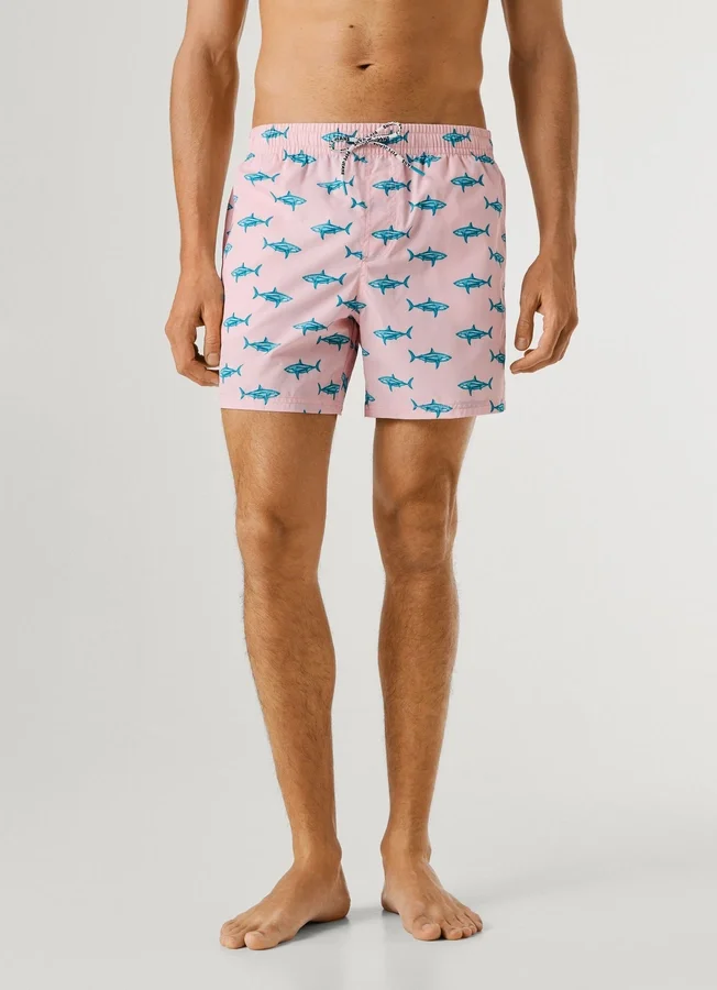 Badeshorts mit Hai-Print Badeshorts mit Hai-Print