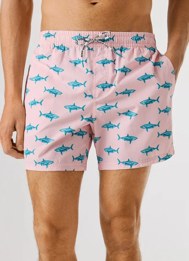 Badeshorts mit Hai-Print Badeshorts mit Hai-Print