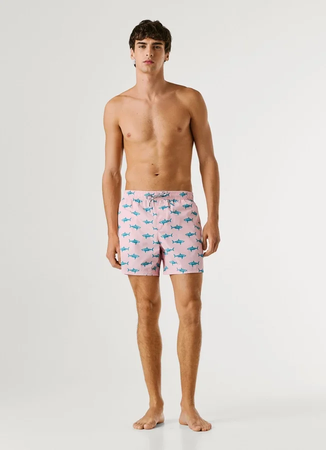 Badeshorts mit Hai-Print Badeshorts mit Hai-Print