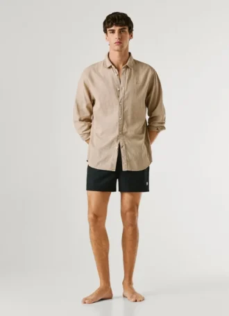Badeshorts mit rundem Logo