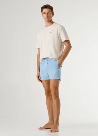 Badeshorts mit rundem Logo