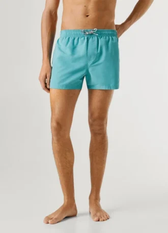 Badeshorts mit rundem Logo