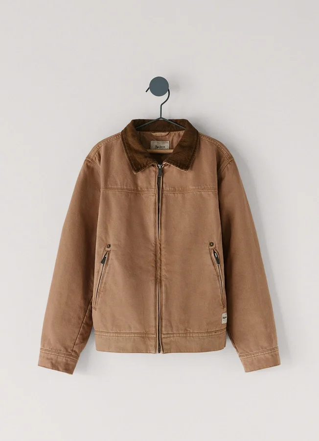 Baumwoll-Canvas-Jacke mit Hemdkragen Baumwoll-Canvas-Jacke mit Hemdkragen