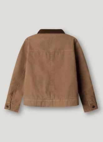 Baumwoll-Canvas-Jacke mit Hemdkragen