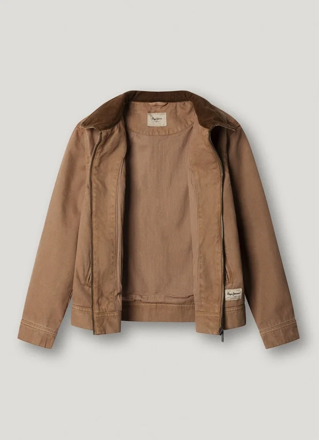 Baumwoll-Canvas-Jacke mit Hemdkragen Baumwoll-Canvas-Jacke mit Hemdkragen