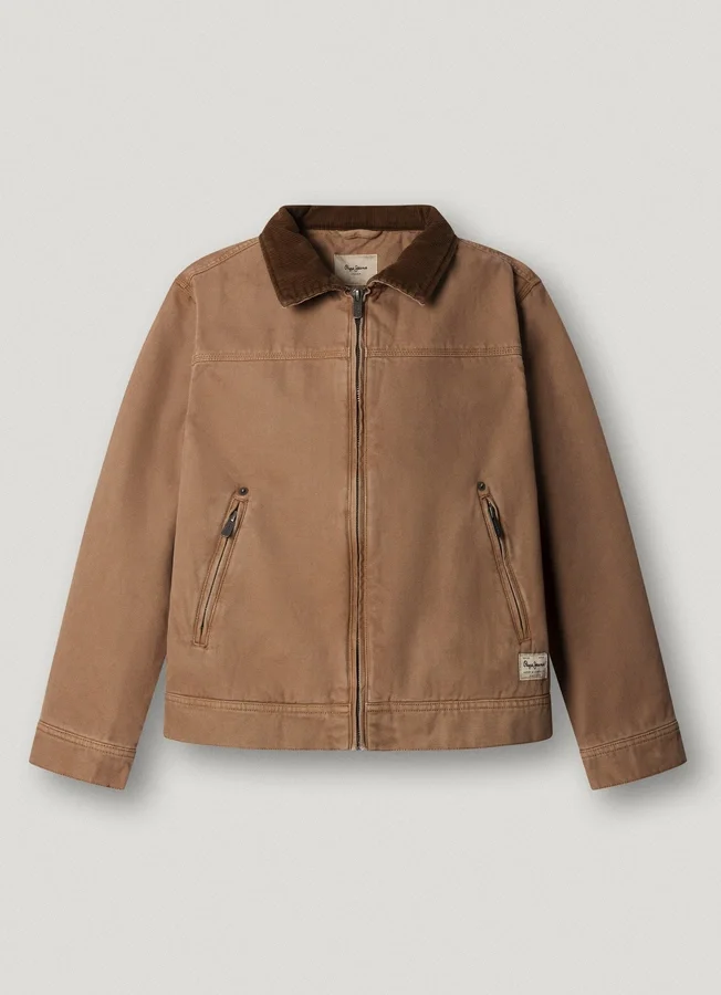 Baumwoll-Canvas-Jacke mit Hemdkragen Baumwoll-Canvas-Jacke mit Hemdkragen