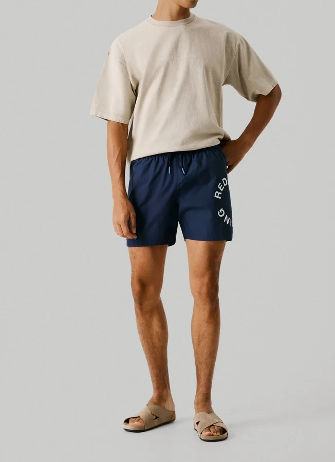 Bermuda-Badeshorts mit rundem Logo Bermuda-Badeshorts mit rundem Logo