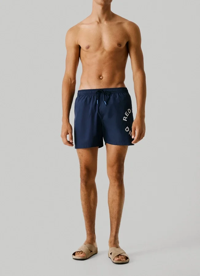 Bermuda-Badeshorts mit rundem Logo Bermuda-Badeshorts mit rundem Logo