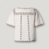 Bestickte Bluse mit V-Ausschnitt Bestickte Bluse mit V-Ausschnitt