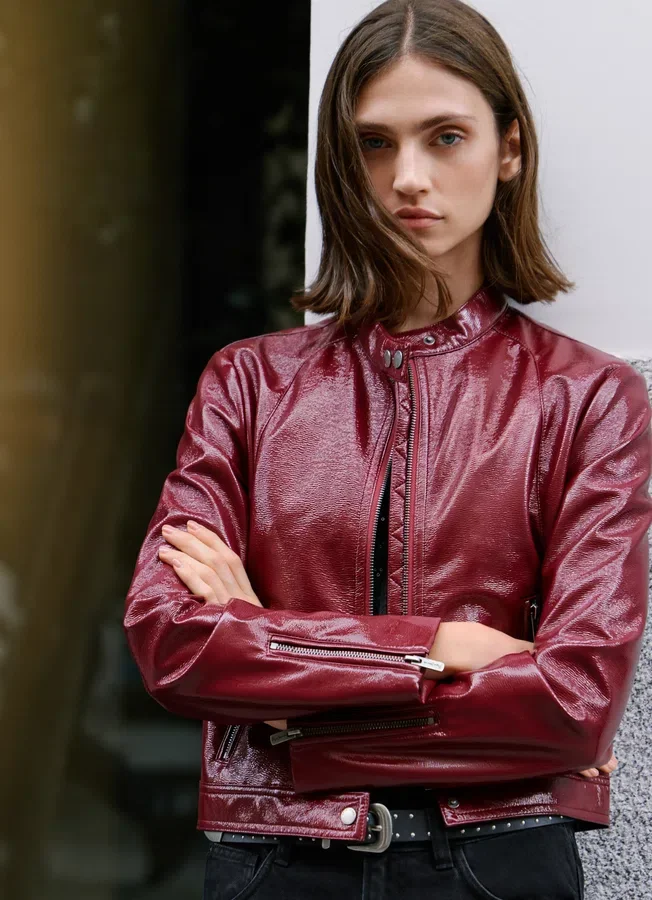 Bikerjacke aus Lackleder Bikerjacke aus Lackleder