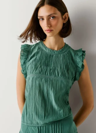 Bluse mit Plissee-Details
