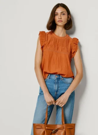 Bluse mit Plissee-Details