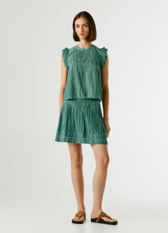 Bluse mit Plissee-Details