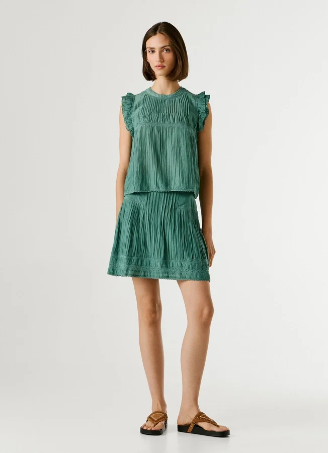 Bluse mit Plissee-Details Bluse mit Plissee-Details