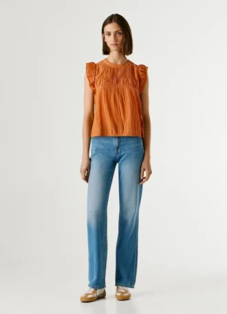 Bluse mit Plissee-Details