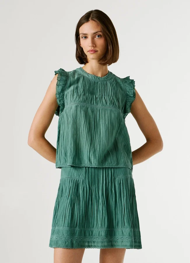 Bluse mit Plissee-Details Bluse mit Plissee-Details