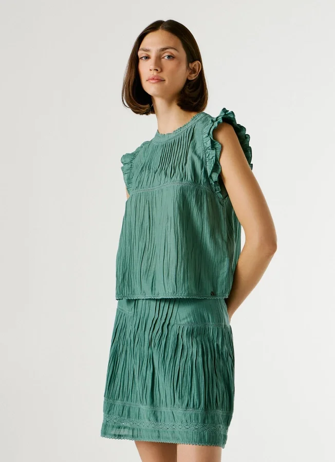 Bluse mit Plissee-Details Bluse mit Plissee-Details