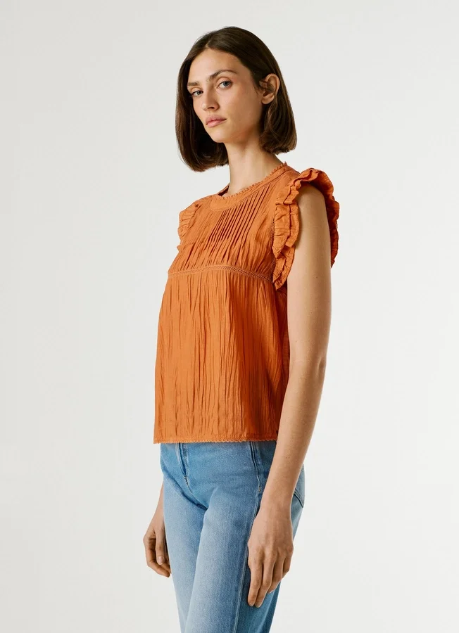 Bluse mit Plissee-Details Bluse mit Plissee-Details