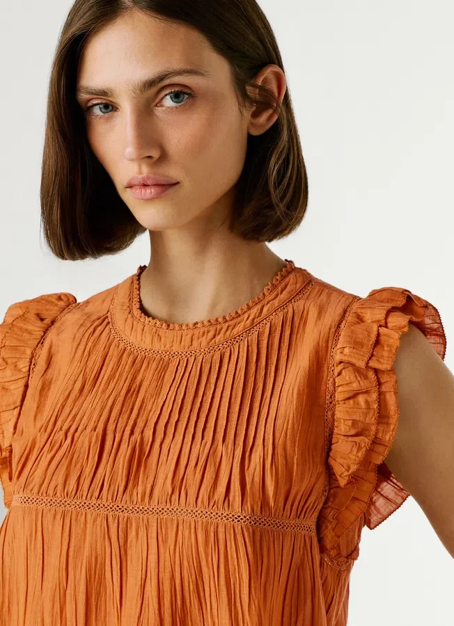 Bluse mit Plissee-Details Bluse mit Plissee-Details