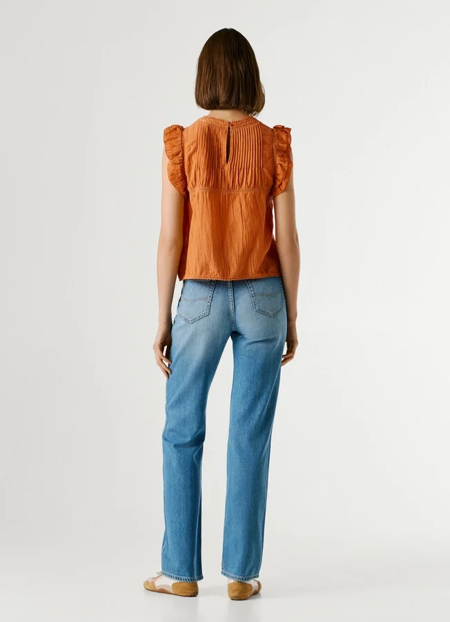 Bluse mit Plissee-Details Bluse mit Plissee-Details