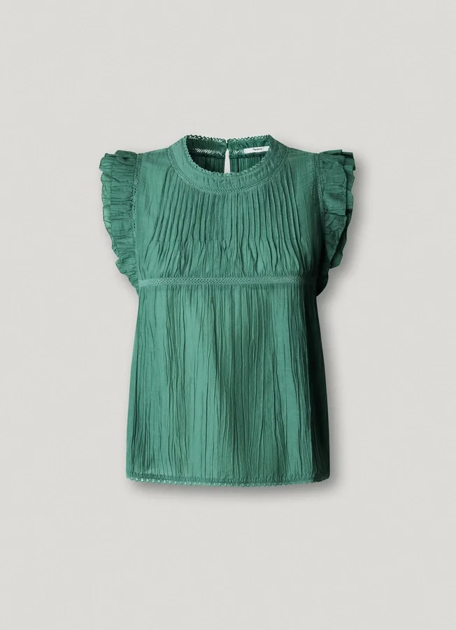 Bluse mit Plissee-Details Bluse mit Plissee-Details
