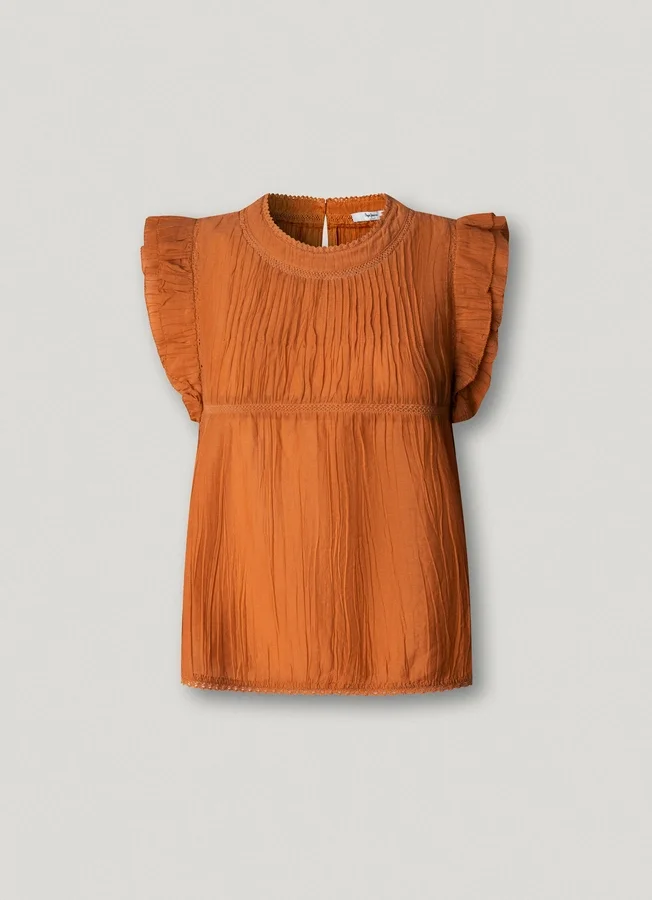 Bluse mit Plissee-Details Bluse mit Plissee-Details