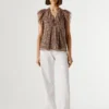 Bluse mit V-Ausschnitt und Rüschen Bluse mit V-Ausschnitt und Rüschen