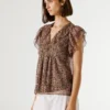 Bluse mit V-Ausschnitt und Rüschen Bluse mit V-Ausschnitt und Rüschen