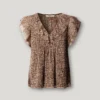 Bluse mit V-Ausschnitt und Rüschen Bluse mit V-Ausschnitt und Rüschen