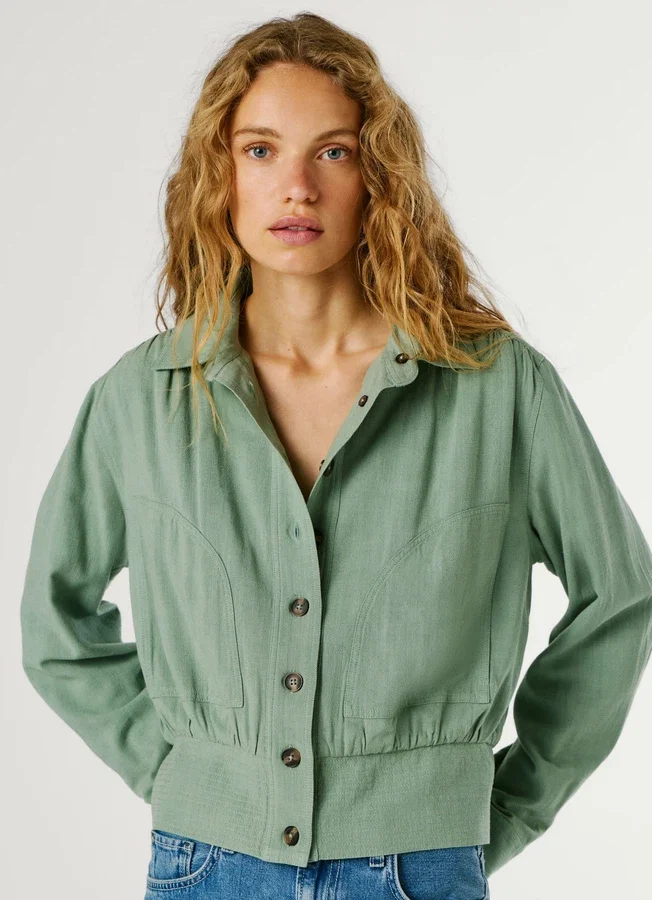 Bomberjacke mit Hemdkragen Bomberjacke mit Hemdkragen