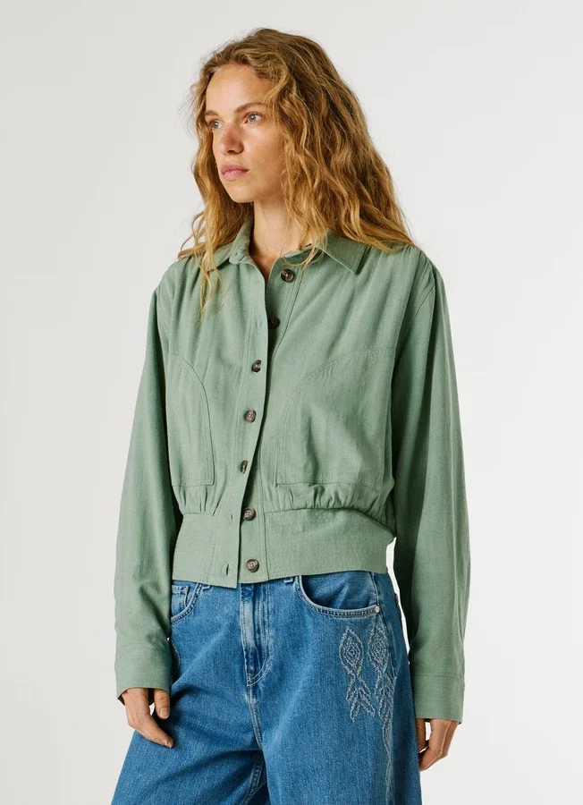 Bomberjacke mit Hemdkragen Bomberjacke mit Hemdkragen