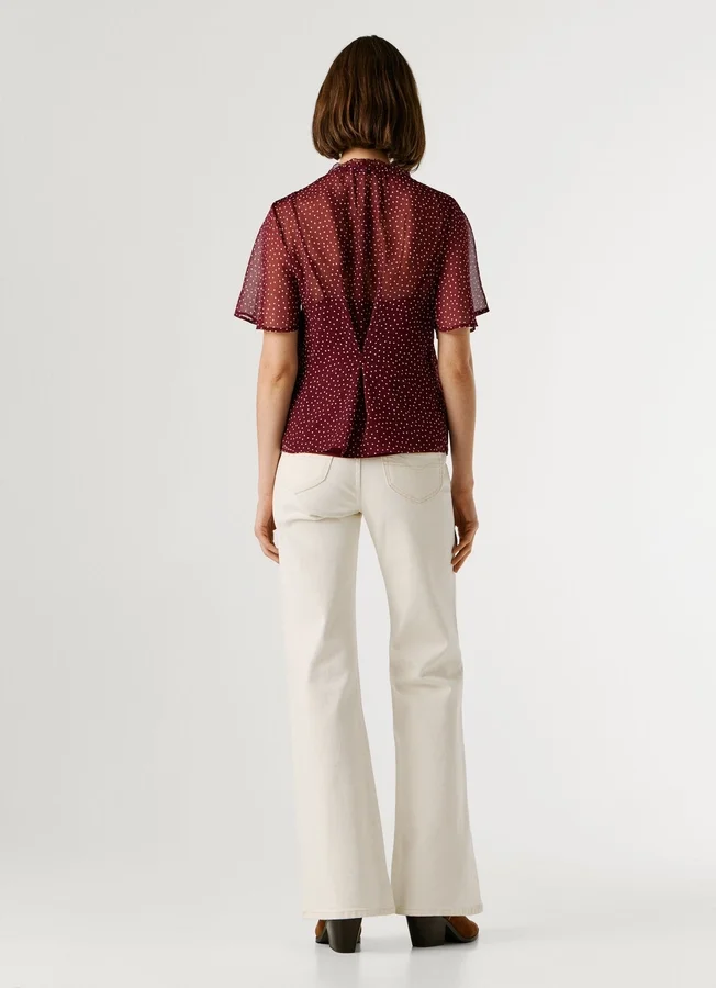 Chiffonbluse mit Polka-Dot-Print Chiffonbluse mit Polka-Dot-Print