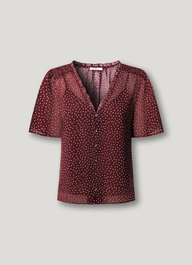 Chiffonbluse mit Polka-Dot-Print Chiffonbluse mit Polka-Dot-Print