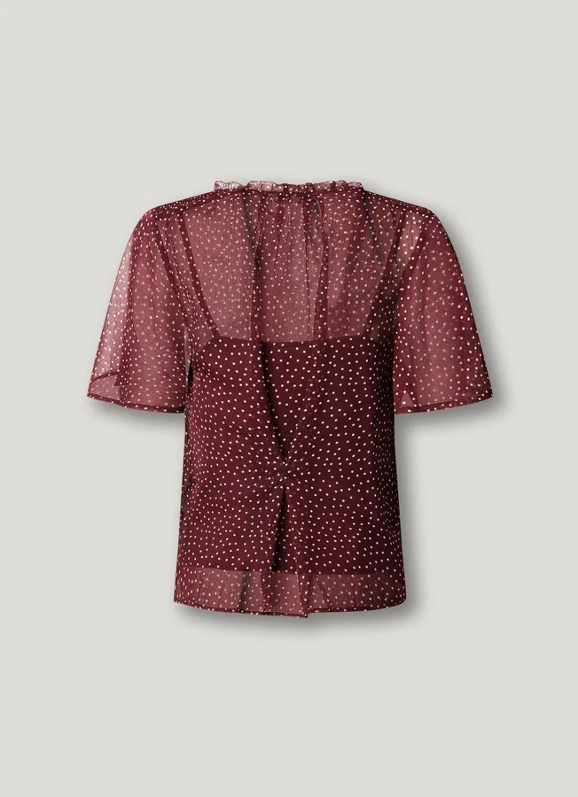 Chiffonbluse mit Polka-Dot-Print Chiffonbluse mit Polka-Dot-Print