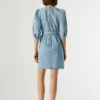 Denim-Minikleid mit V-Ausschnitt