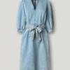 Denim-Minikleid mit V-Ausschnitt