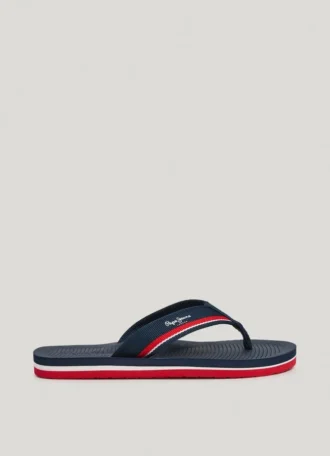 Dreipunkt-Strand-Flip-Flops mit Logo