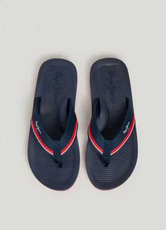 Dreipunkt-Strand-Flip-Flops mit Logo